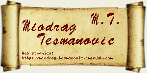 Miodrag Tešmanović vizit kartica